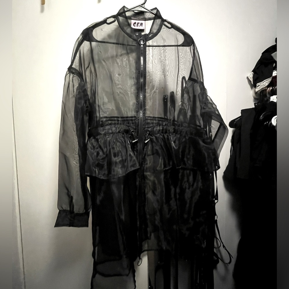 GEM by Lazy Oaf Black Sheer zip up Jacket